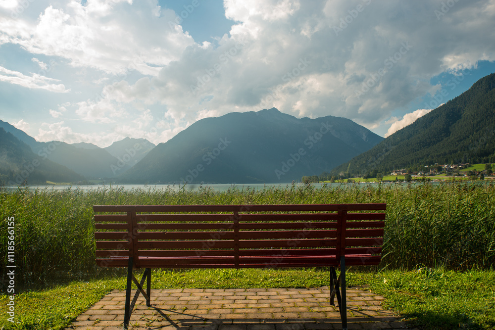 View of the nice Achensee in the Tyrolean alps View of the nice Achensee in the Tyrolean alps