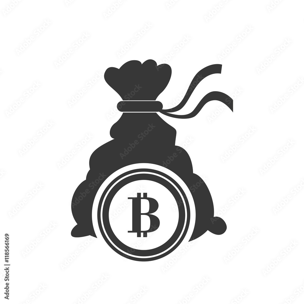 bitcoin money bag financial commerce icon. Flat and Isolated design. Vector illustration bitcoin money bag financial commerce icon. Flat and Isolated design. Vector illustration
