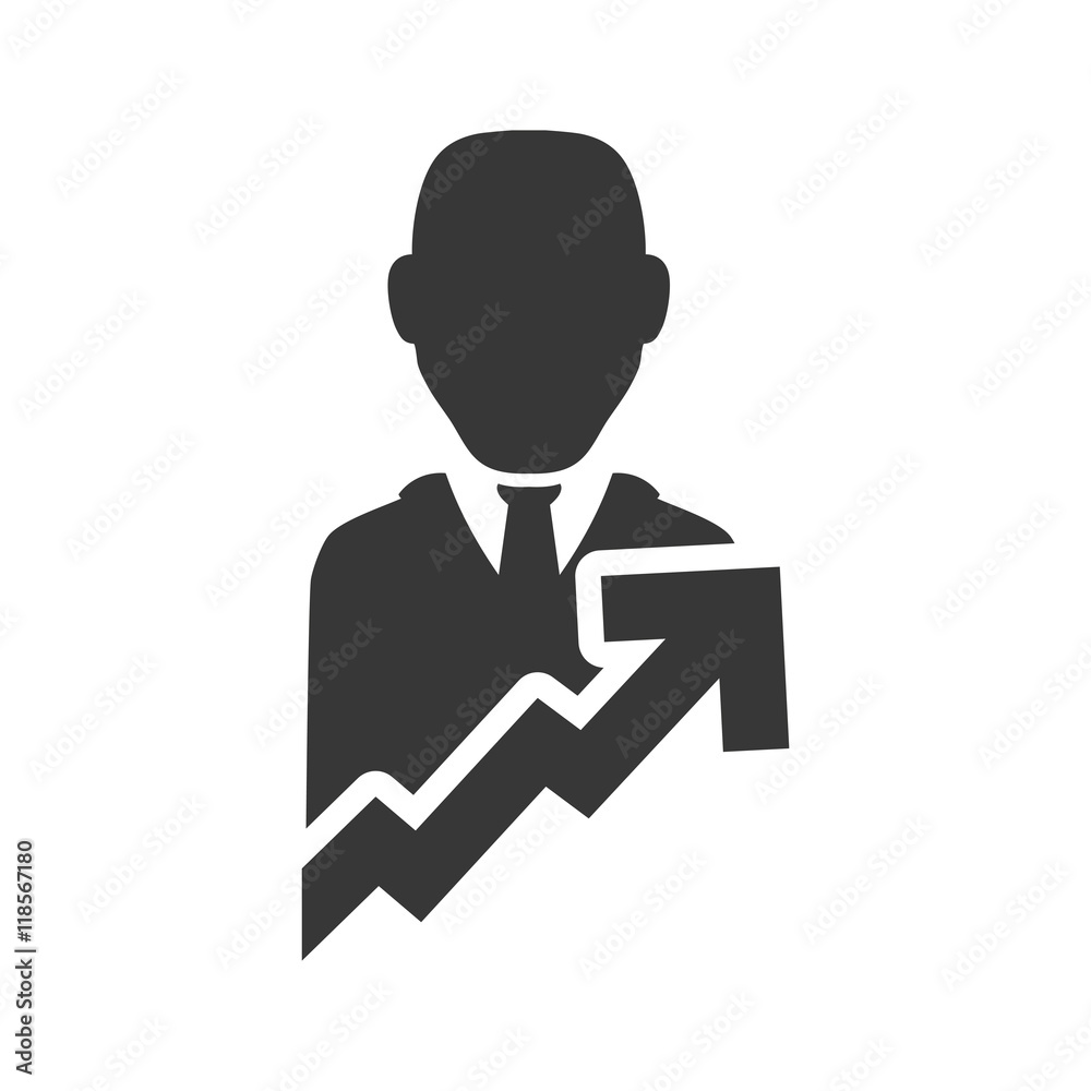 businessman arrow silhouette necktie icon. Flat and Isolated design. Vector illustration businessman arrow silhouette necktie icon. Flat and Isolated design. Vector illustration