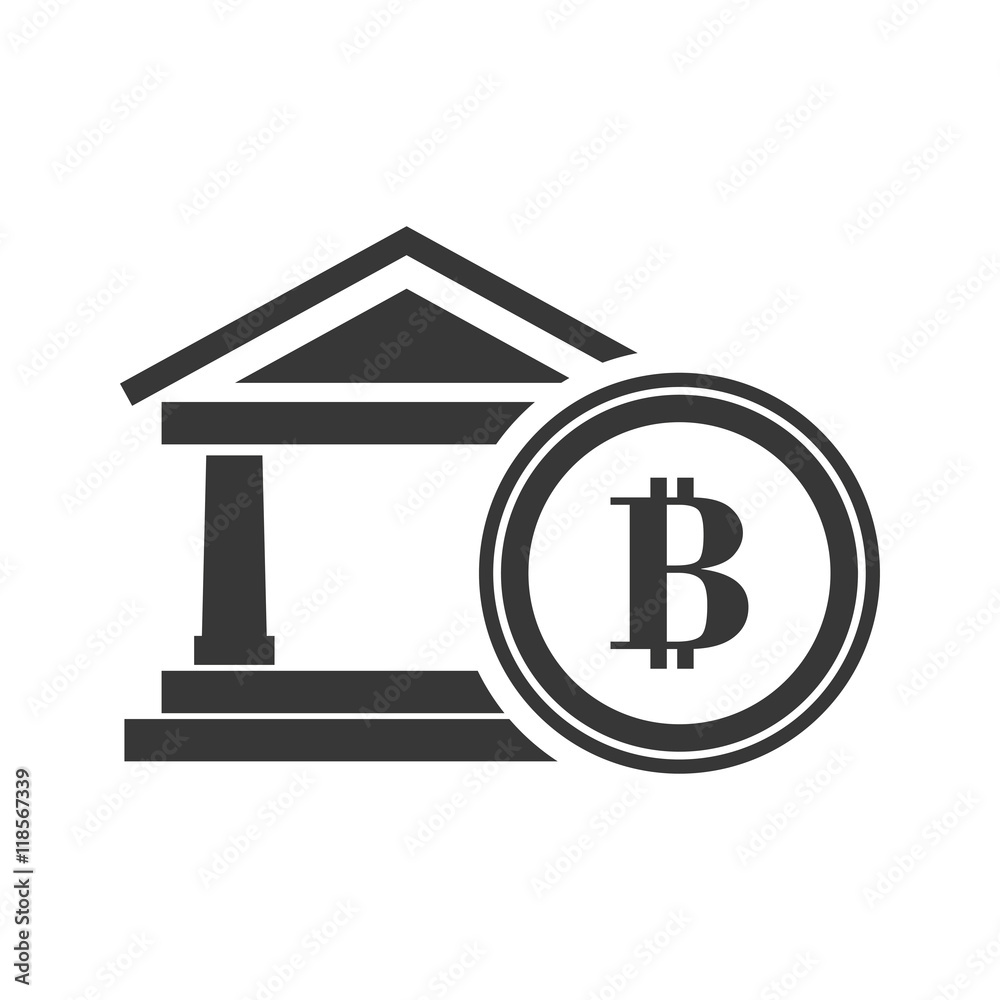 bitcoin bank money financial commerce icon. Flat and Isolated design. Vector illustration bitcoin bank money financial commerce icon. Flat and Isolated design. Vector illustration