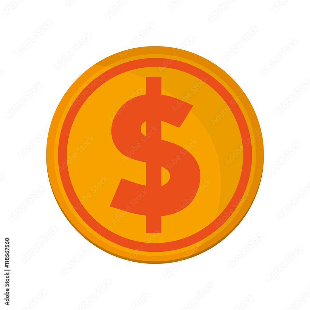 flat design dollar coin icon vector illustration flat design dollar coin icon vector illustration