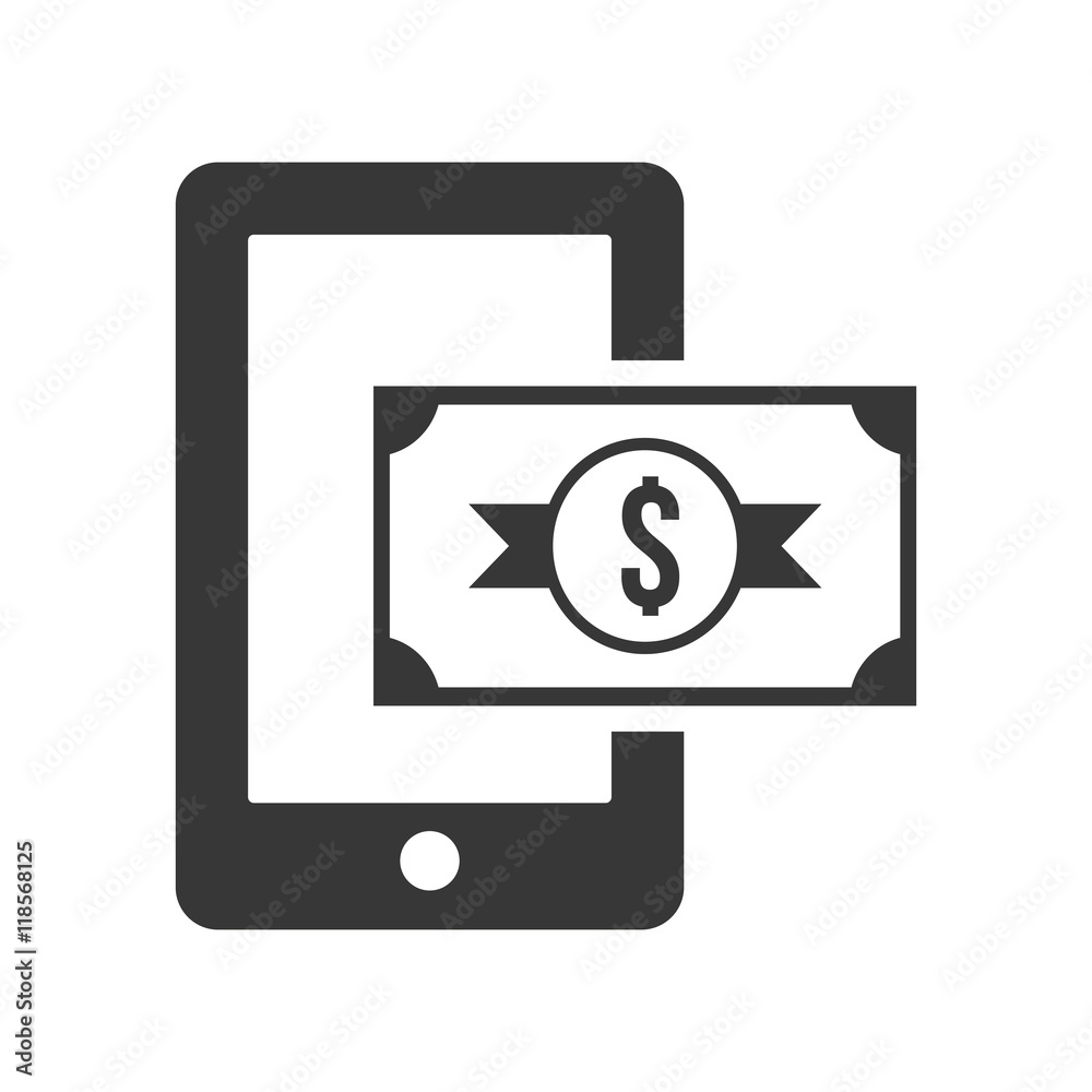 bill smartphone money financial commerce icon. Flat and Isolated design. Vector illustration bill smartphone money financial commerce icon. Flat and Isolated design. Vector illustration