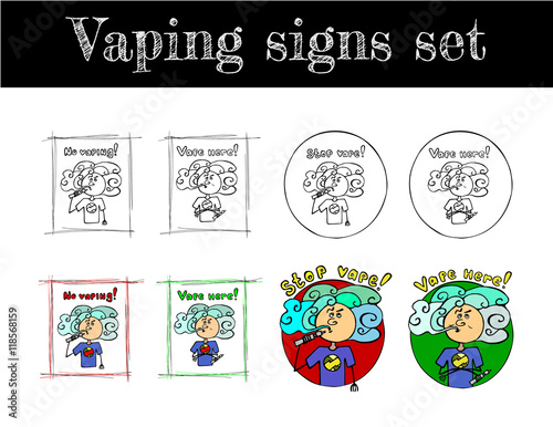 vaping signs set