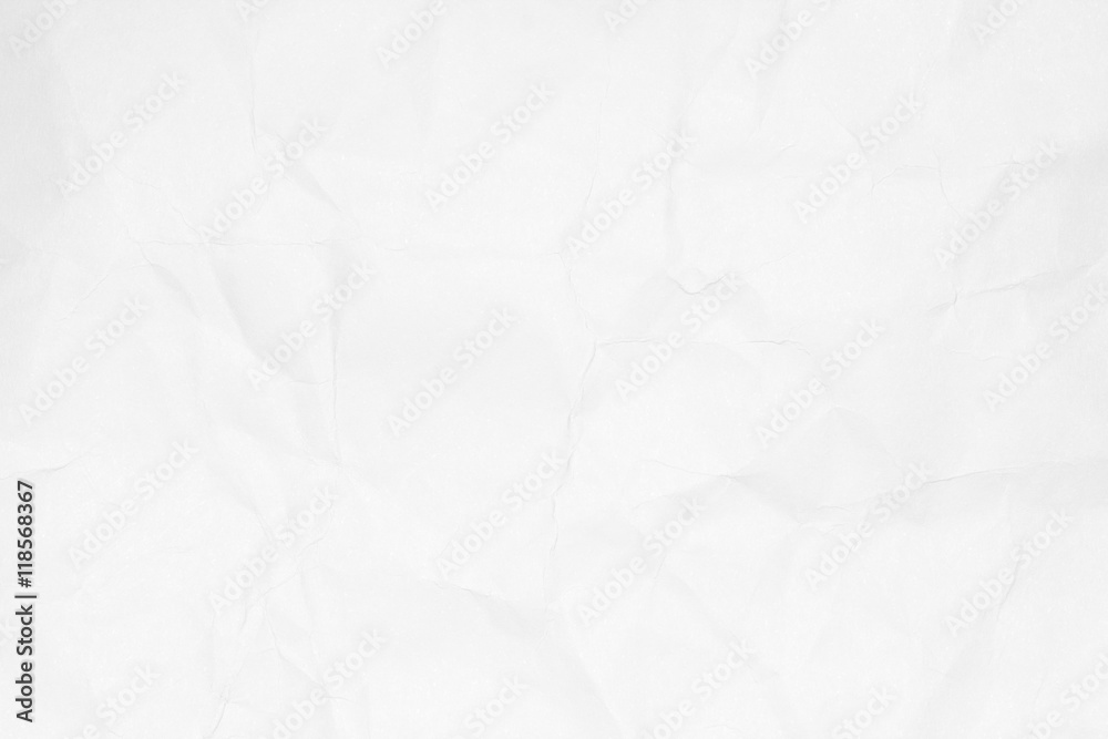 Obraz premium Crumpled white paper texture or paper background for design with copy space for text or image.