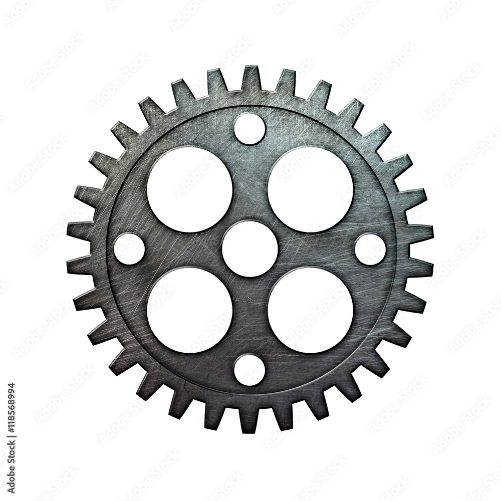 metal gear on isolated white background. metal gear on isolated white background.