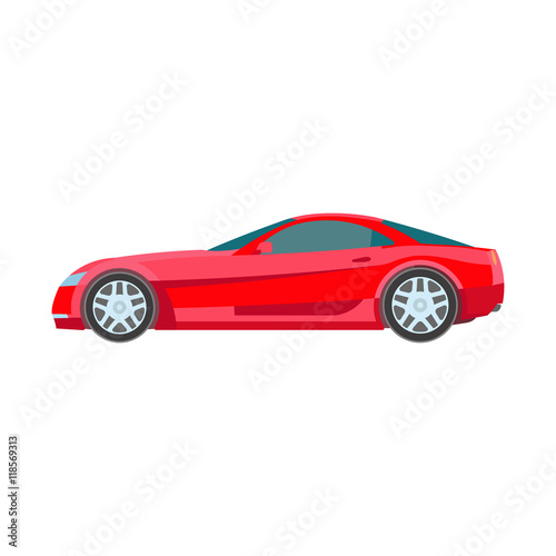 muscle car red flat Icon vector © galimovma79