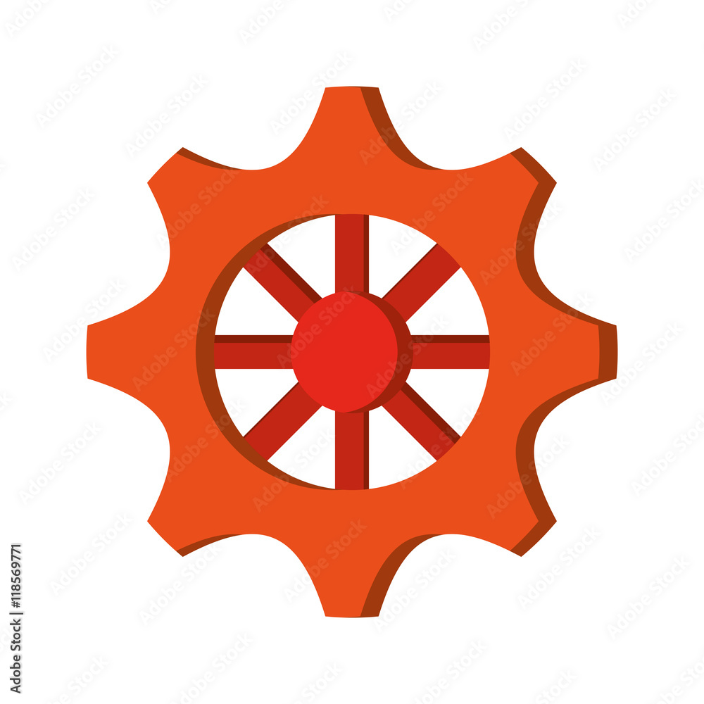 Obraz premium flat design single gear icon vector illustration