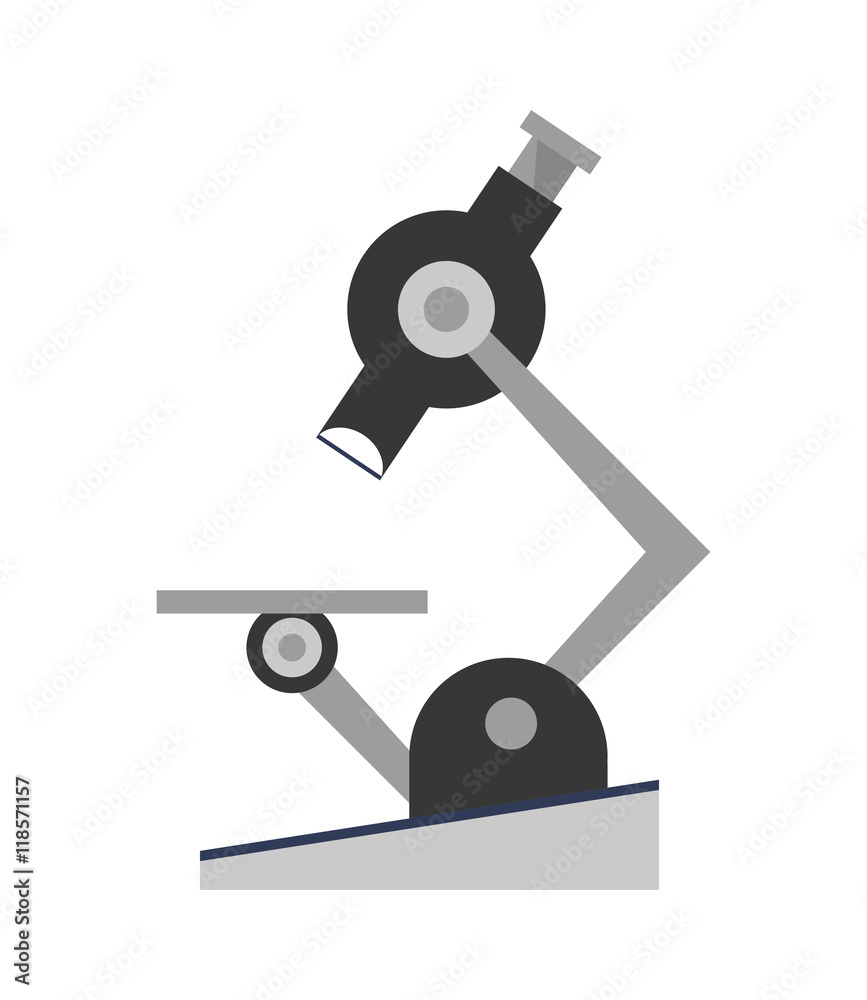 flat design single microscope icon vector illustration