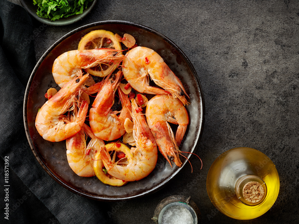 plate of fried prawns plate of fried prawns