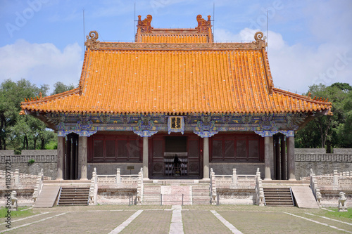 Long'en Hall of Fuling Tomb of Qing Dynasty, Shenyang, China. Fuling Tomb is a UNESCO World Heritage Site since 2004. Fuling Tomb (East Tomb) is the mausoleum of Nurhaci. photo