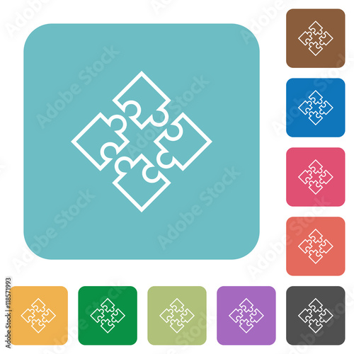 Flat puzzles icons