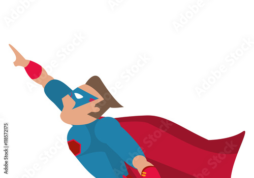 superhero costume avatar superman hero cartoon anime male icon. Flat and Isolated illustration. Vector illustration