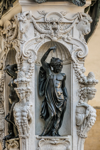 Sculptures in Loggia dei Lanzi. Piazza della Signoria, Florence.