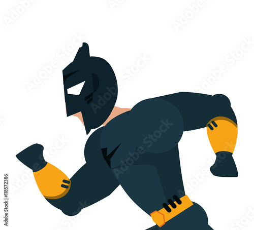 superhero costume avatar superman hero cartoon anime male icon. Flat and Isolated illustration. Vector illustration