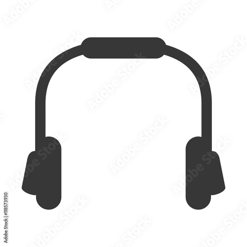 headphone music sound technology silhouette icon. Flat and Isolated design. Vector illustration