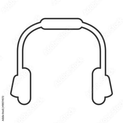headphone music sound technology silhouette icon. Flat and Isolated design. Vector illustration