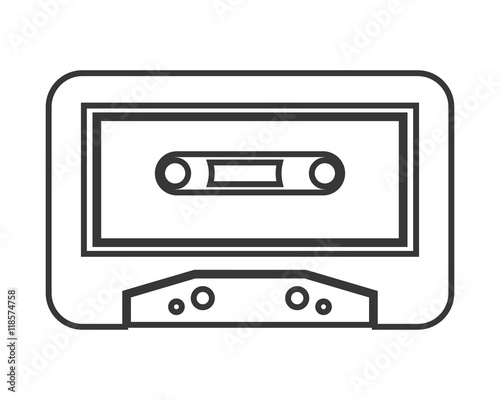 cassette music sound technology silhouette icon. Flat and Isolated design. Vector illustration