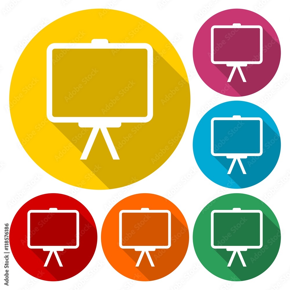 Presentation board icon style with color variations Presentation board icon style with color variations