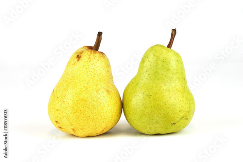fresh Bartlett pears isolated on white background