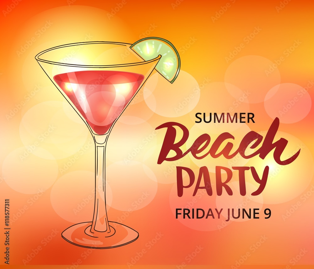 Summer beach party poster template Summer beach party poster template