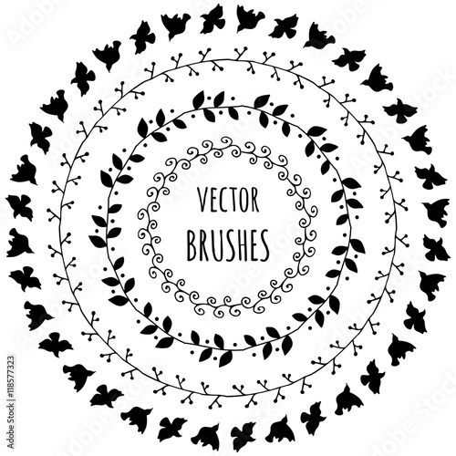 Vector flourish and birdy brushes