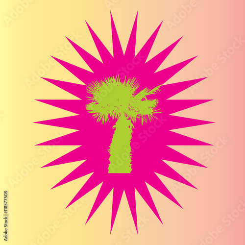 Silhouette of Palm Trees. Vector Illustration.