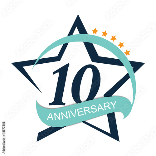 Template Logo 10 Anniversary Vector Illustration