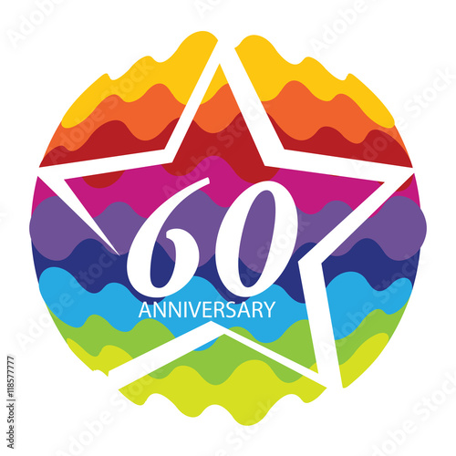Template Logo 60 Anniversary Vector Illustration