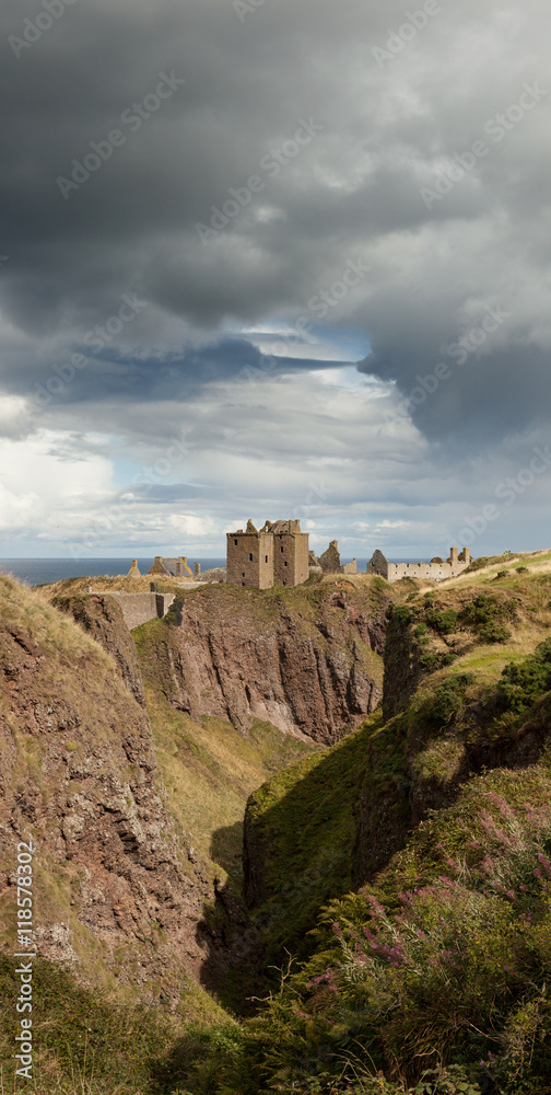 Panoramic view of Dunnottar Castle, Highlands, Scotland