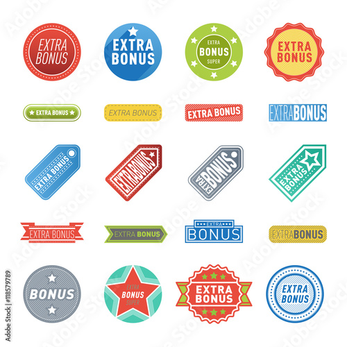 Extra bonus labels vector set.