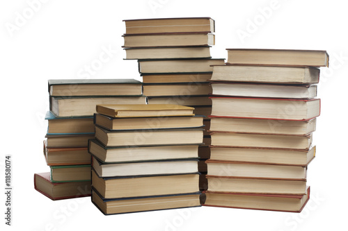 Stack of books isolated on white background. Education concept. Back to school.