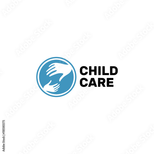 Abstract hand design sign. Vector love children logo. Hands logo. Hand icon. Hope symbol. Help and support those in need.
