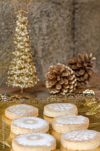 Mantecados and Polvorones, typical Spanish Christmas sweets.