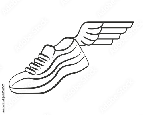 tennis runner shoes isolated icon