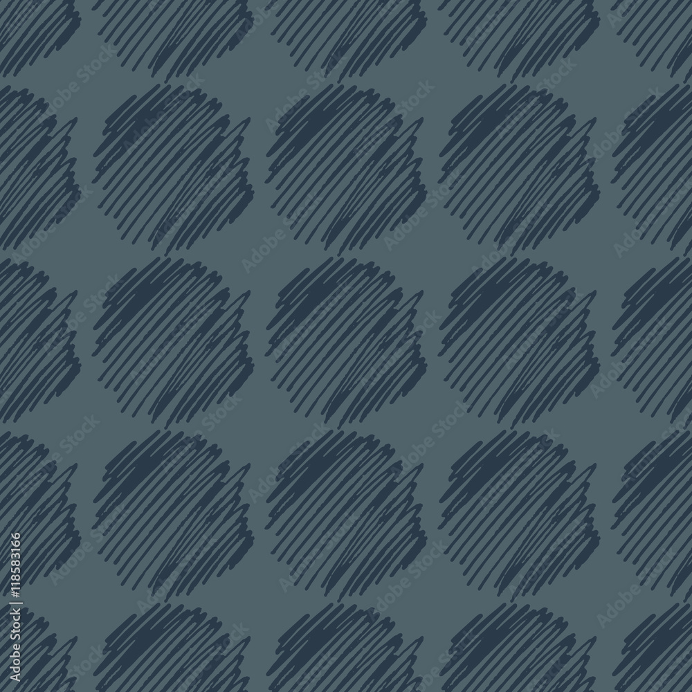 Fototapeta premium Seamless vector pattern with sketch doodle circles.
