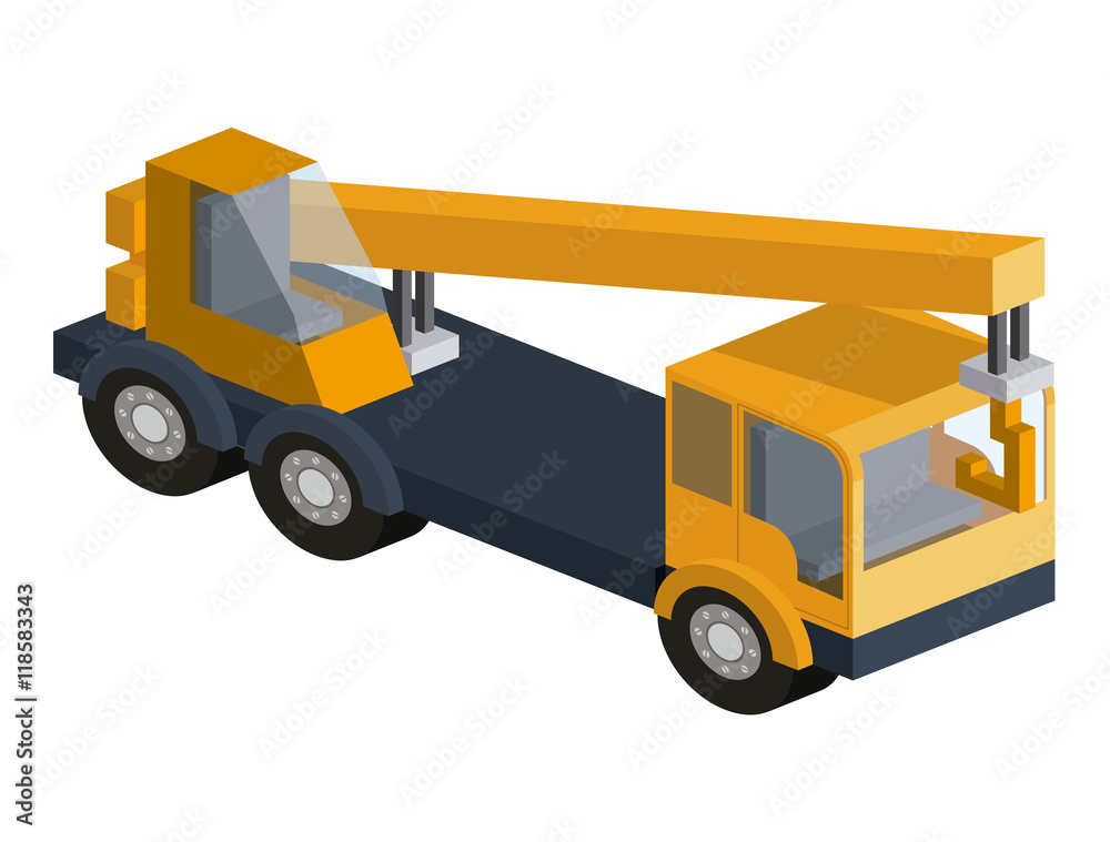 machinery construction isometric isolated icon vector illustration design