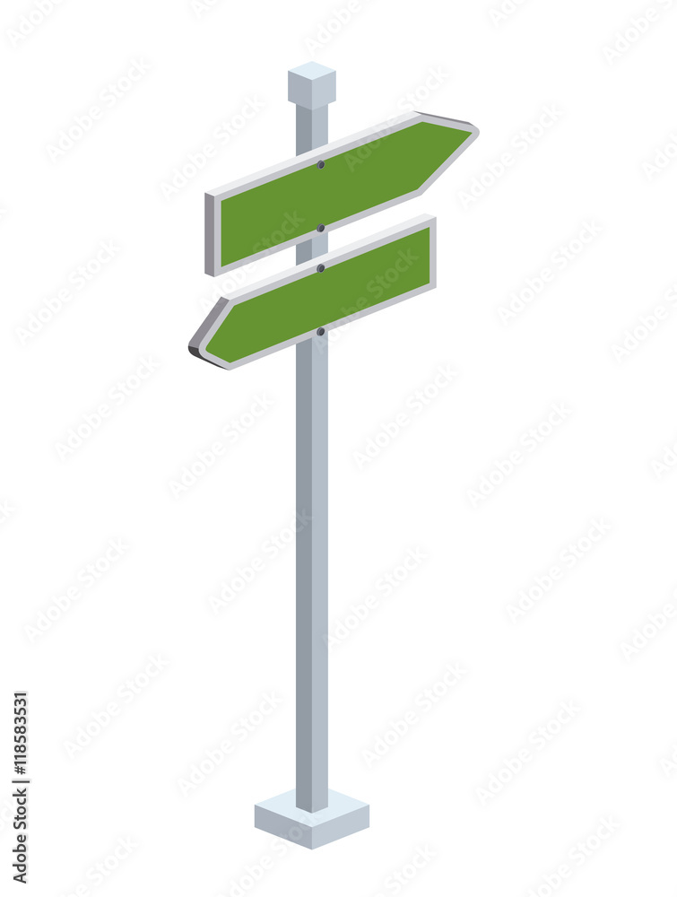 traffic signal with arrow isometric icon vector illustration design