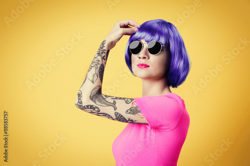 Beautiful young woman with ...