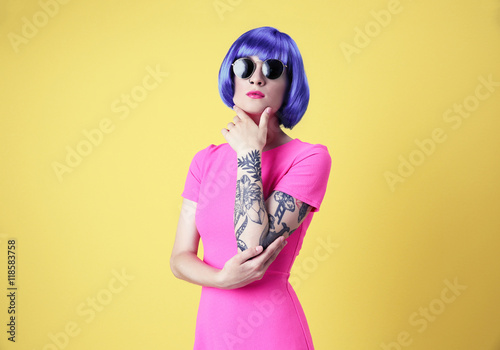 Beautiful young woman with ...