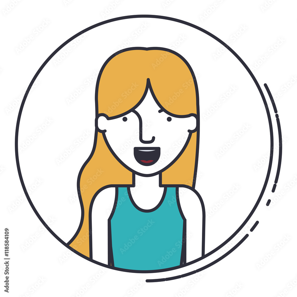 young woman avatar isolated icon vector illustration design