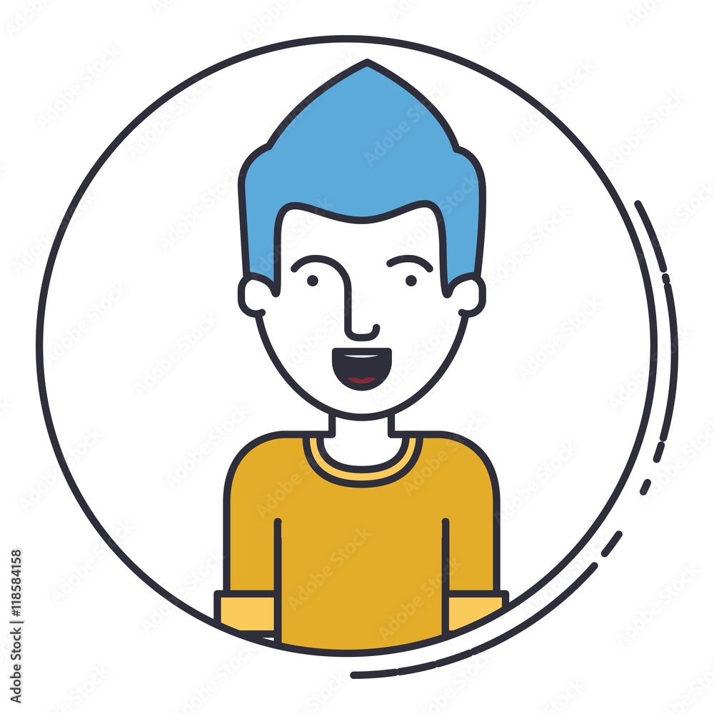 young man avatar isolated icon vector illustration design