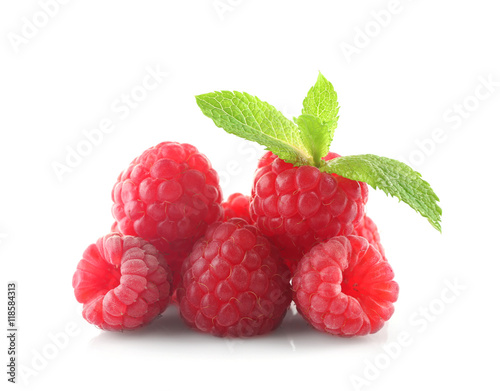 Fresh raspberry  isolated on white