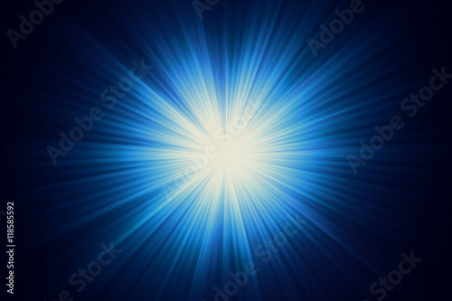 Exploding effect of blue and white abstract background