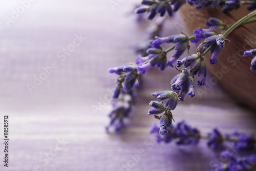 Fototapeta Naklejka Na Ścianę i Meble -  Lavender in bowl, closeup