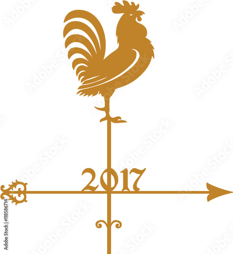 Year of Rooster 2017, golden weathercock