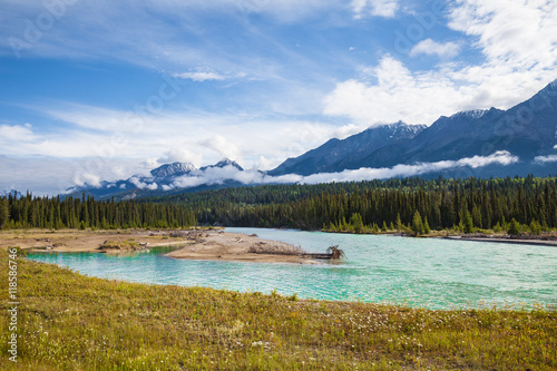 Banff National Park-Alberta, Canada. This is a view of one of the millions of glacial lakes in Canada.