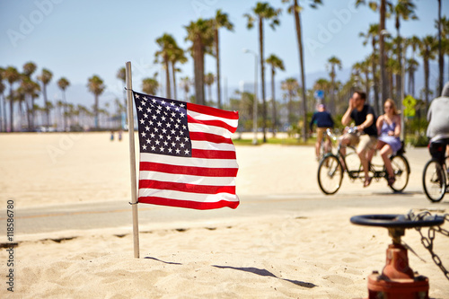 American Flag on Venice Beach