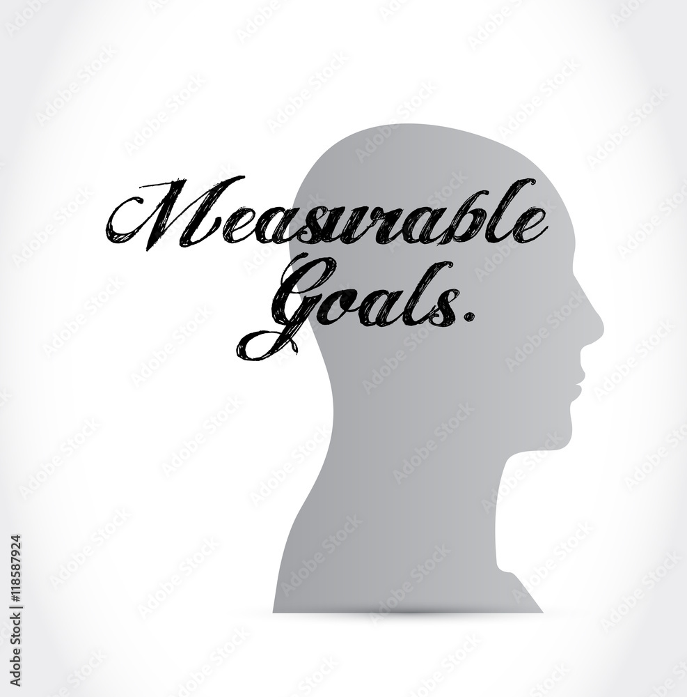 measurable goals thinking brain sign concept measurable goals thinking brain sign concept