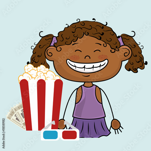 woman movie video theater vector illustration graphic