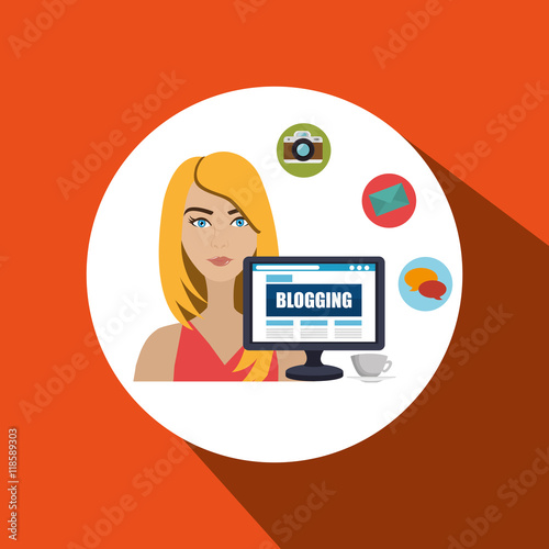 woman blogs web vector illustration graphic eps 10